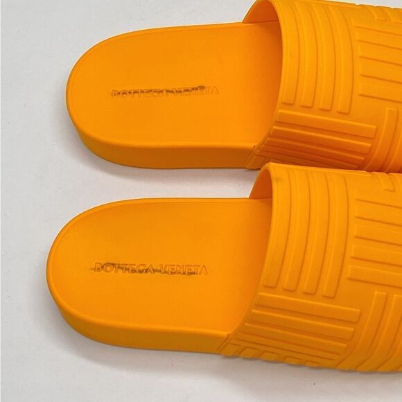 Bottega Veneta Orange Rubber Slides size 37 - Picture 6 of 11